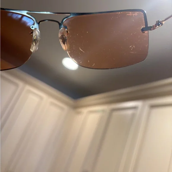 RAY-BAN Vintage Square RB3158 Unisex Orange Tinted Sunglasses - Picture 3 of 16